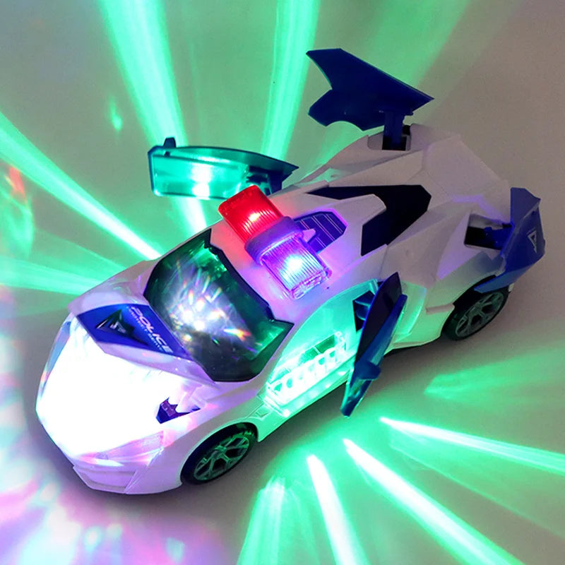 Electric Dancing Deformation Rotating Universal Police Car Toy