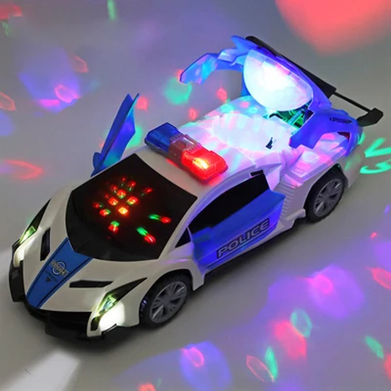 Electric Dancing Deformation Rotating Universal Police Car Toy