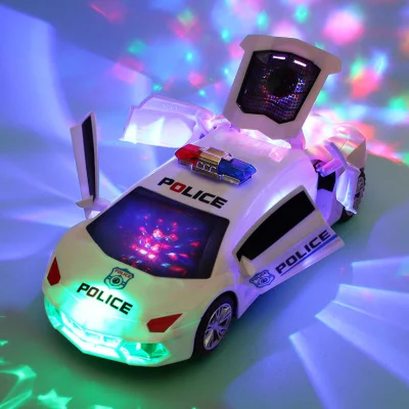 Electric Dancing Deformation Rotating Universal Police Car Toy