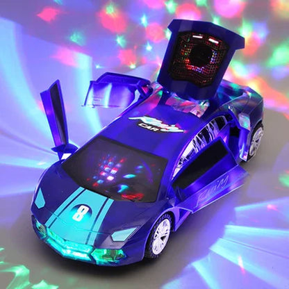 Electric Dancing Deformation Rotating Universal Police Car Toy