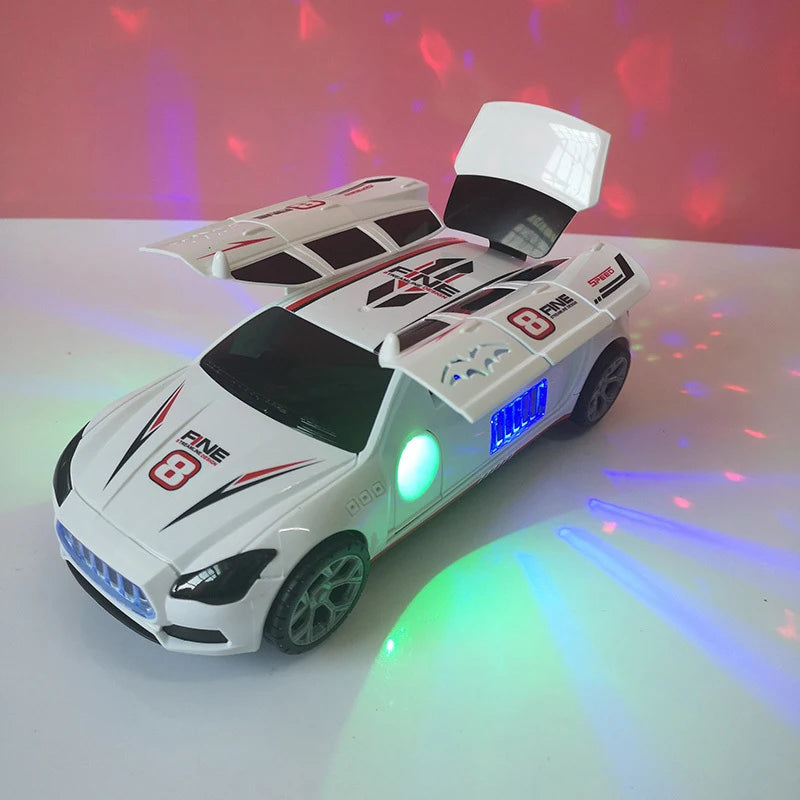 Electric Dancing Deformation Rotating Universal Police Car Toy