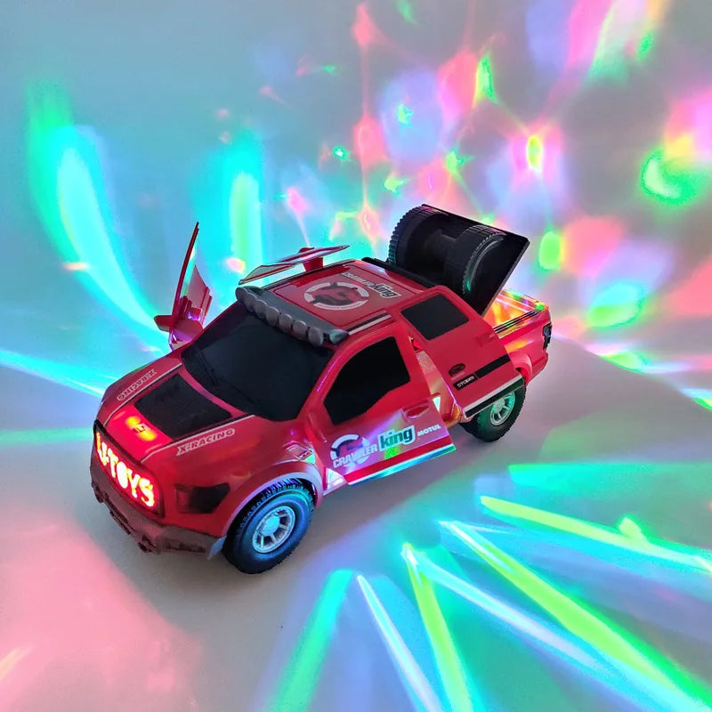 Electric Dancing Deformation Rotating Universal Police Car Toy